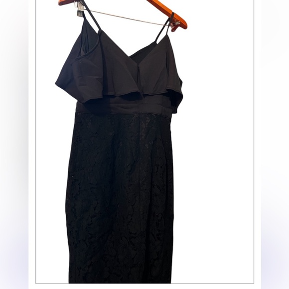 Mustard Seed Mia Midi Dress Lace Overlay Black Sz M Women - Picture 3 of 9